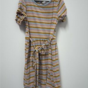 Rare Editions Striped Kids Dress in Pink, Yellow, and Blue